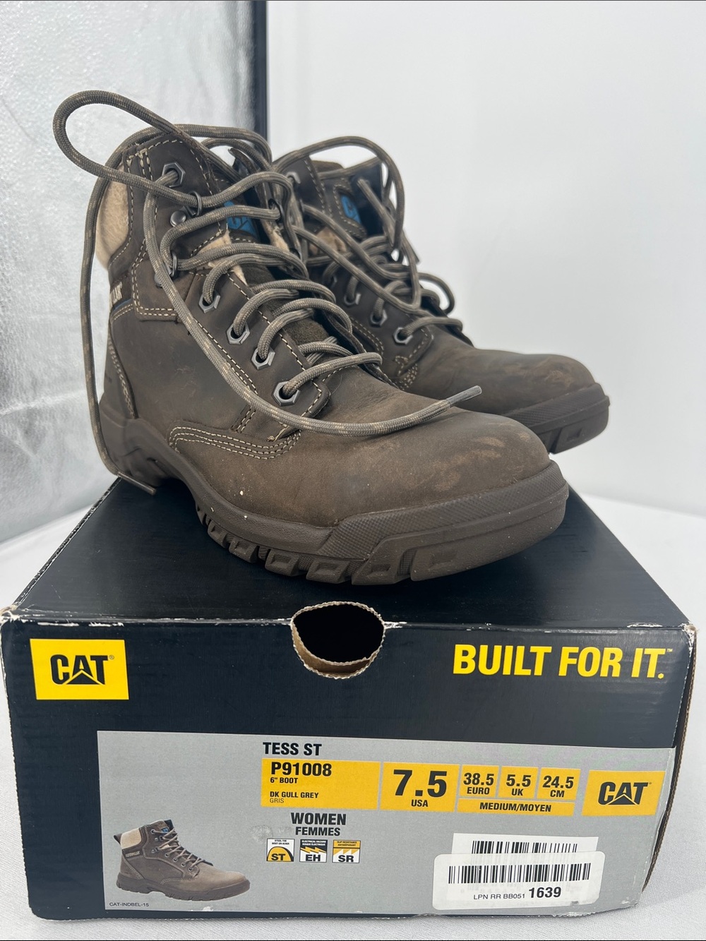 Caterpillar Tess ST Work Boots in Dark Grey Brown